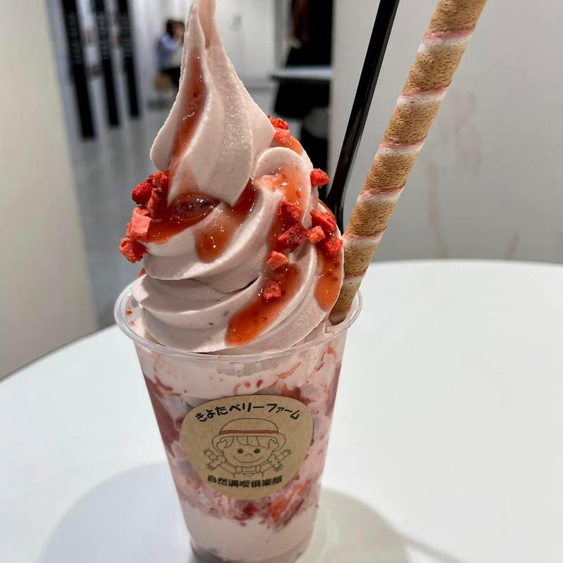 いちご農家のけずりいちごパフェ(農家の茶屋　自然満喫倶楽部 （シゼンマンキツクラブ）)