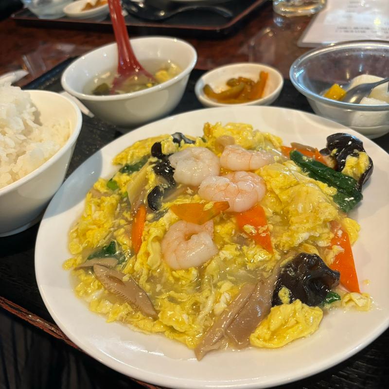 海老とキクラゲの玉子炒め定食(135酒場 御徒町店 （イサゴサカバ）)