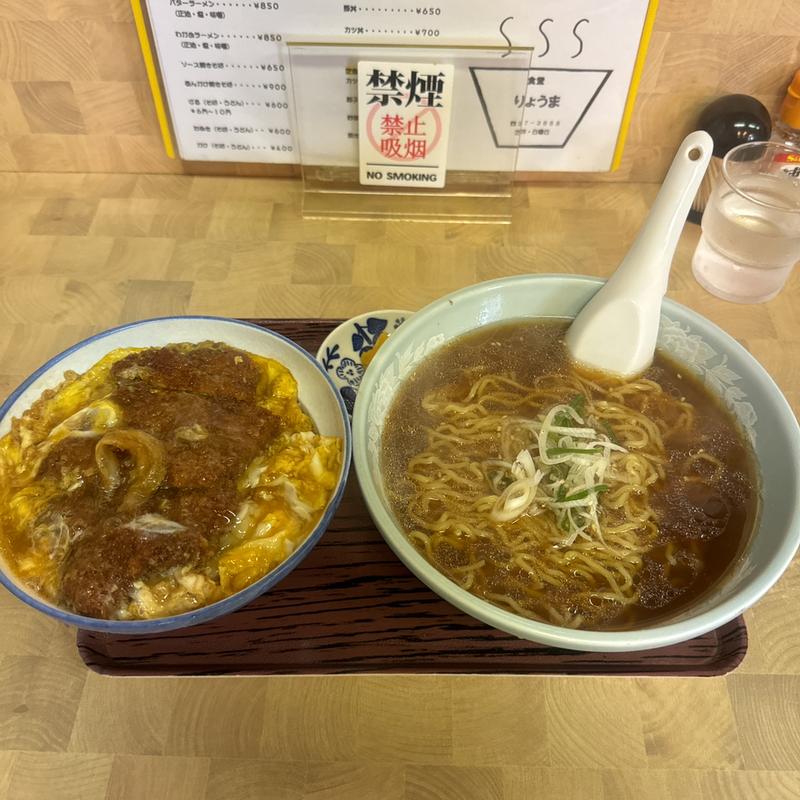 カツ丼、かけラーメン(りょうま)