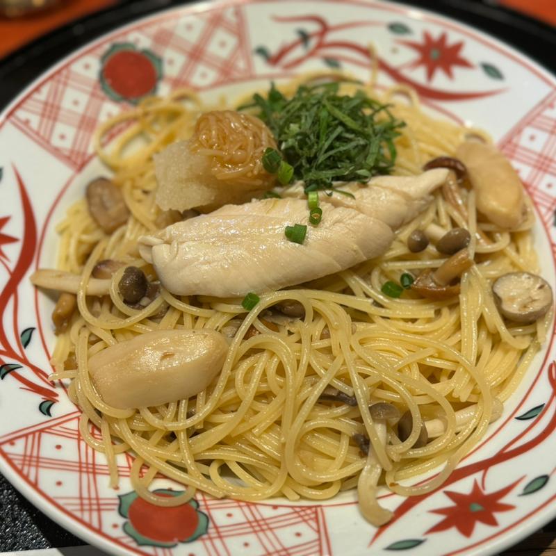 鶏ささみとたっぷりきのこのさっぱりなめ茸おろし(洋麺屋 五右衛門 高田馬場店)