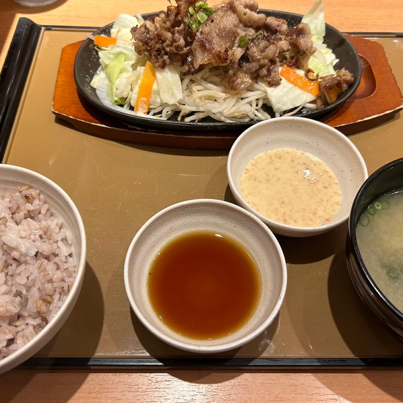 牛焼しゃぶ野菜定食(やよい軒 日野店)