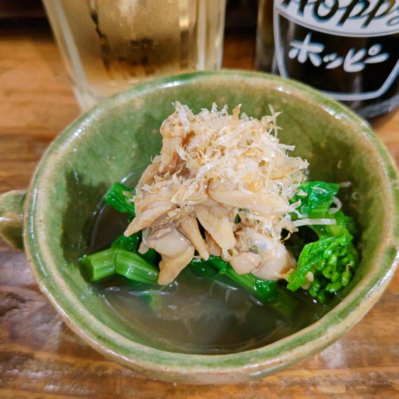 菜の花とあさりの辛子醤油(のげちゃん)