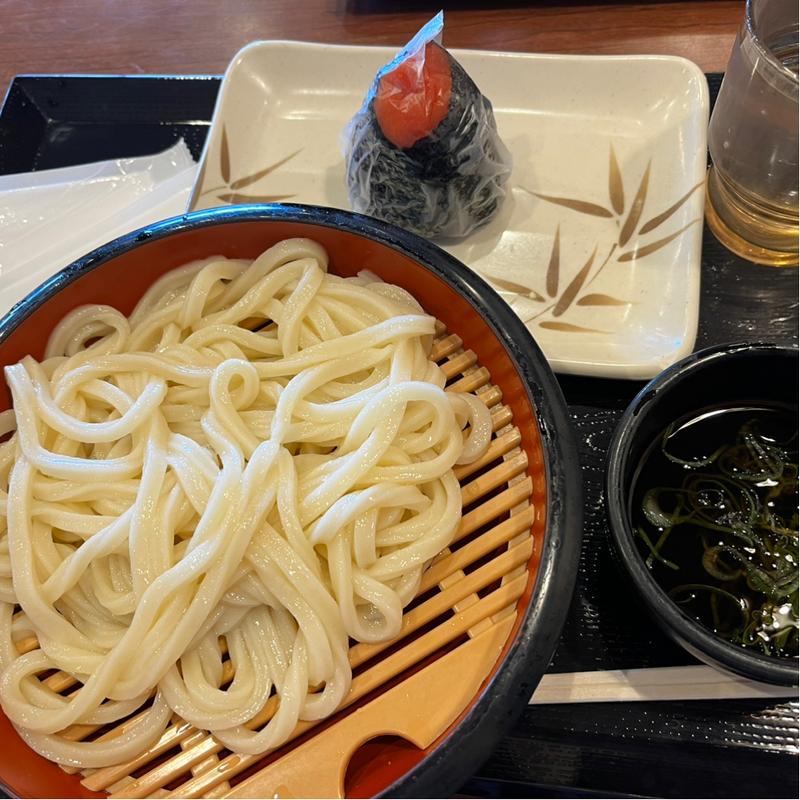 ざるうどん（並）明太子おにぎり(丸亀製麺 新発田店 )
