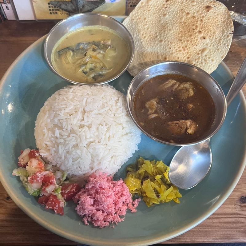 ポークカレー&鯖のココナッツカレー(Curry&Spice 青い鳥)