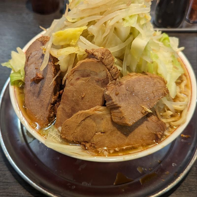 中ラーメン野菜、豚まし(麺屋 婆娑羅)