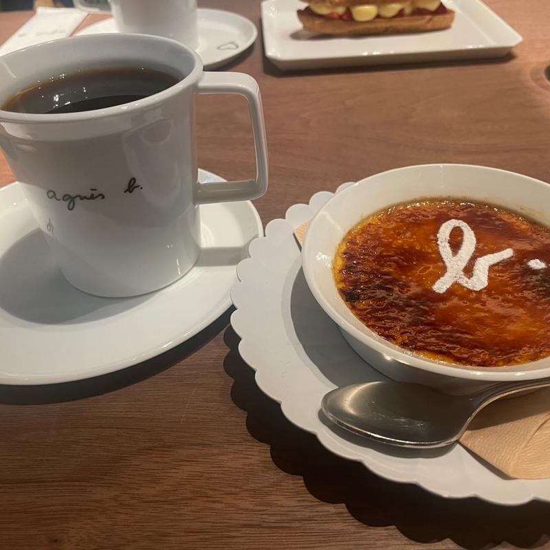 クレームブリュレとブレンドコーヒー(アニエスベーカフェ祇園)