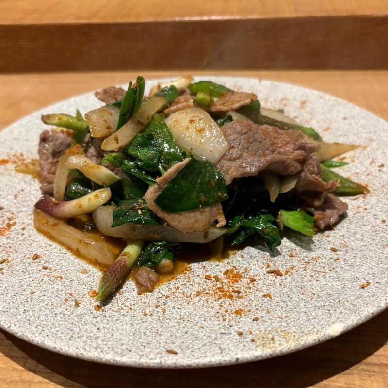 行者にんにくとラム肉のクミン炒め(tsugumi)