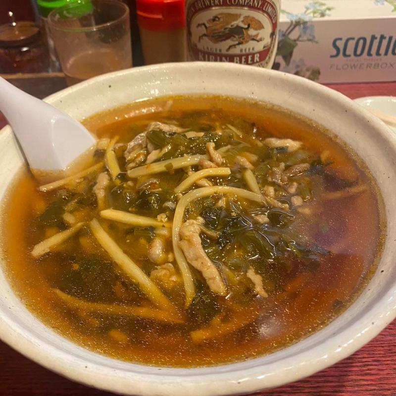 高菜と細切り肉のあんかけそば(中華料理 代一元)