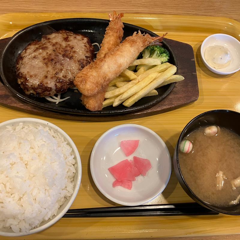 エビフライ＆ハンバーグ(ファイヤーバーグ 留萌店)