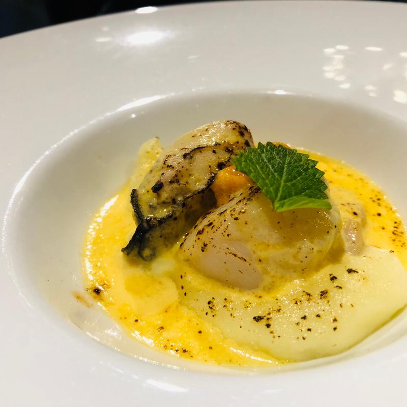 雲丹牡蠣帆立のサバイヨングラタン(フランス厨房 旬彩 中央駅店 )