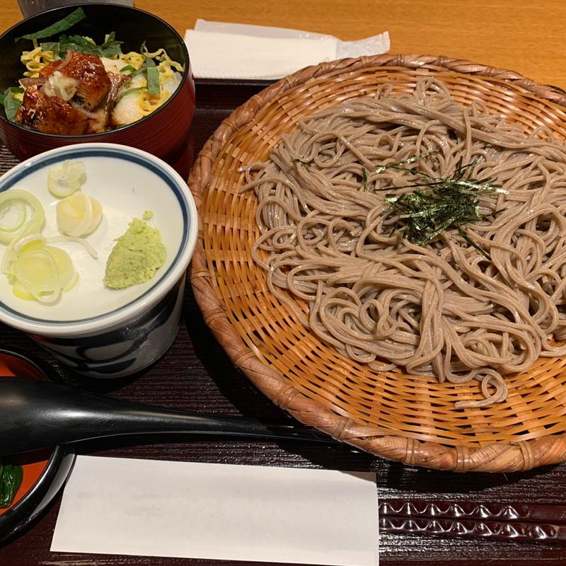 うなトロご飯定食ざる蕎麦(信州そば処 そじ坊 宝塚ソリオ店)