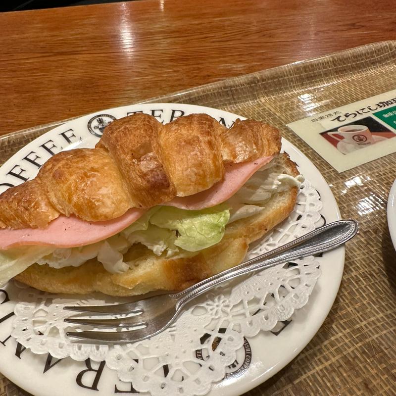 クロワッサンサンド(てらにし珈琲店 国泰寺店)