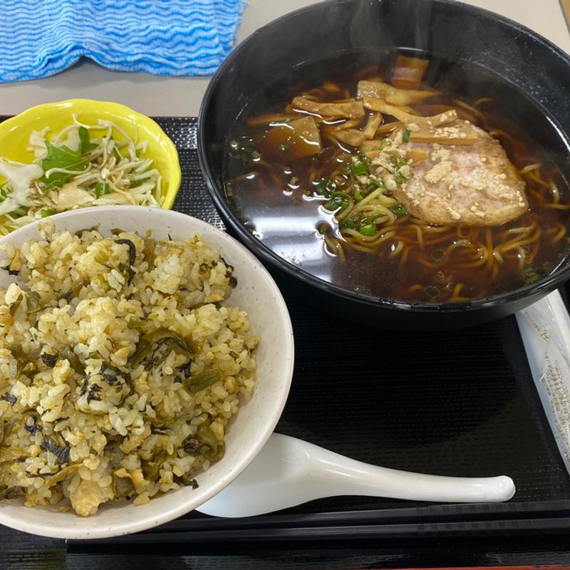 高菜ご飯とラーメンのセット(USS新潟)