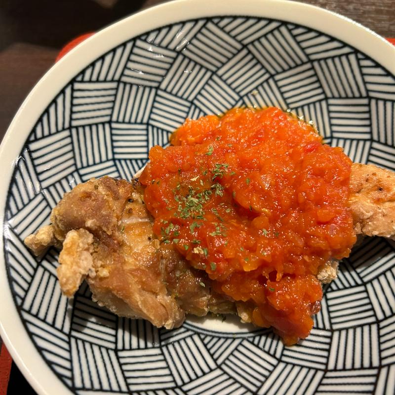 揚げどりのトマトソース(蕎麦切り くろ)