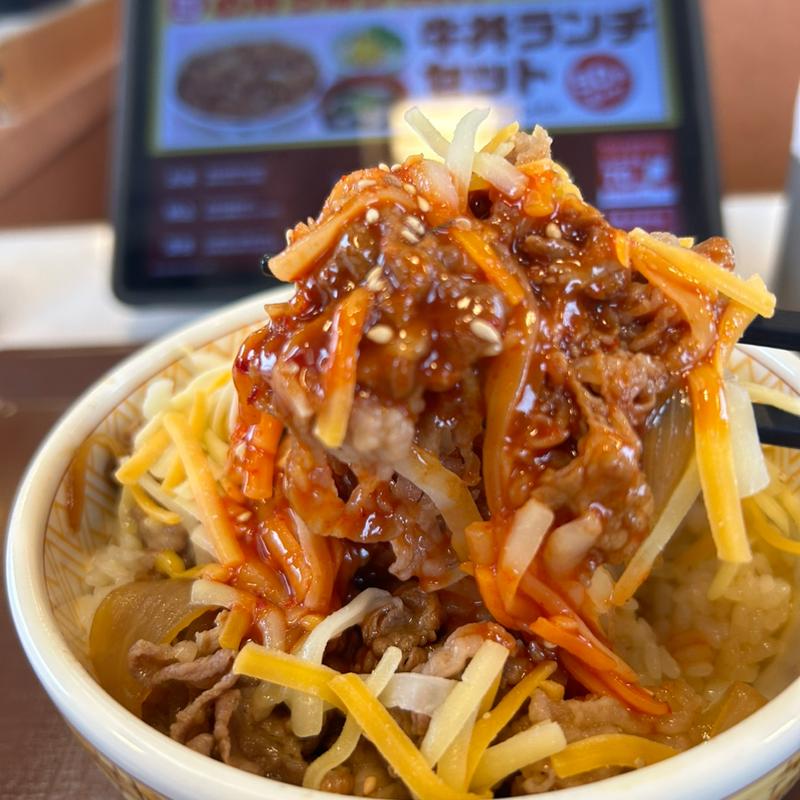 ヤンニョムチーズ牛丼(すき家 松阪市場庄町店 )
