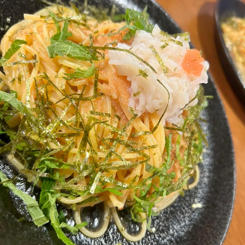 刺身イカめんたいパスタ(すぱ屋　パート2 )