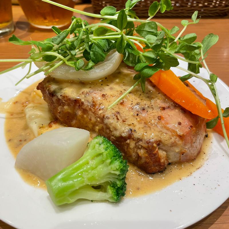 厚切り豚のロースト マスタードソース(Aux Délices de Dodine 東京ミッドタウン八重洲店)