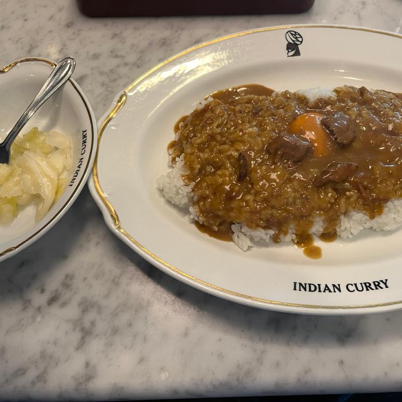 インディアンカレー、ライス大盛、卵(インデアンカレー 芦屋店)