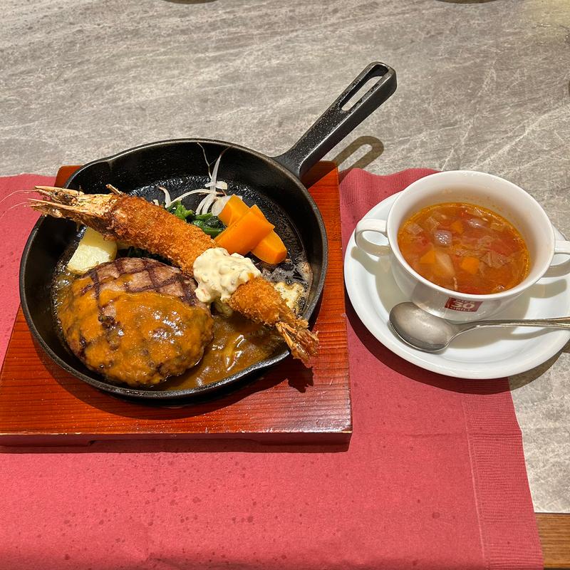 プレミアムハンバーグ＆大海老フライ(PIER 30 GRILL 大阪ステーションシティ店)