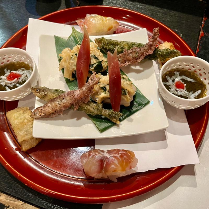 白身魚若竹焼き　あしらい(多満喜)