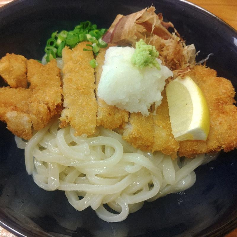 豚カツぶっかけうどん(うどん陣)