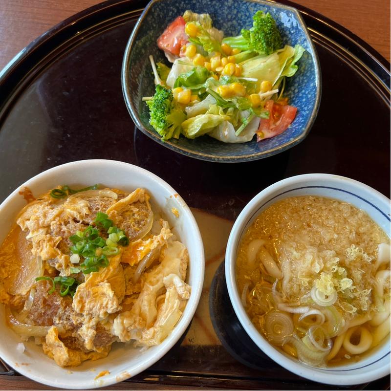 ミニヒレカツ丼・ミニうどん・サラダセット(いっさく 長岡七日町店)