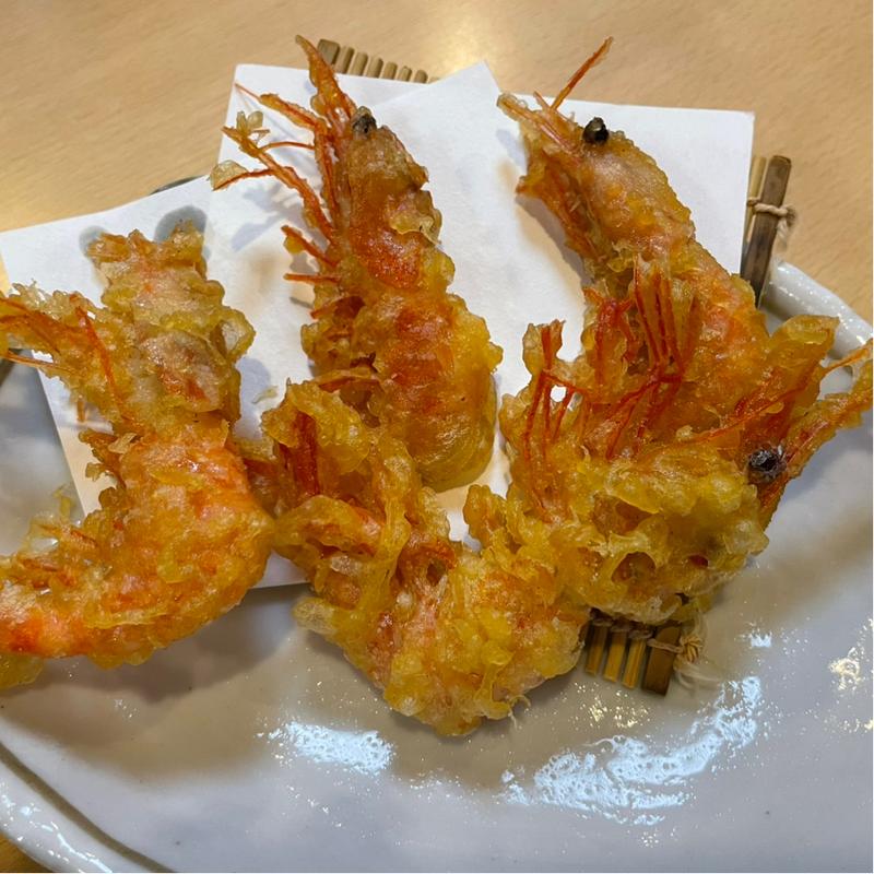 甘エビ天ぷら（脱皮後3時間以内）(軍ちゃん 高田店 （ぐんちゃん）)