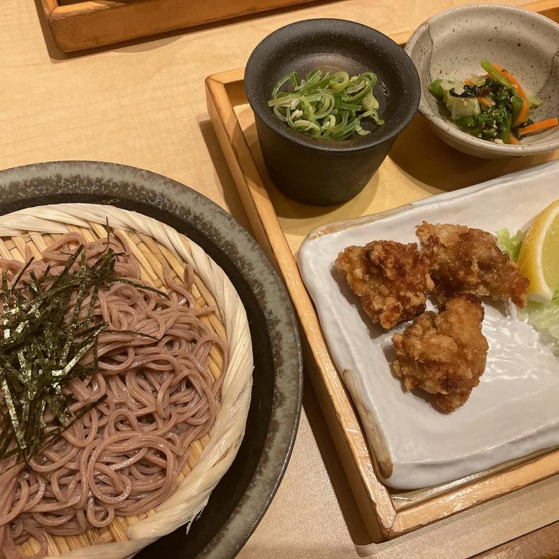 五穀そばと鶏竜田セット(五穀 神戸北店)