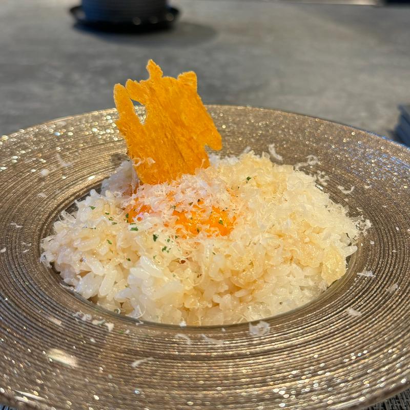 名古屋コーチンパルメジャーノTKG(鉄板焼MACACA)