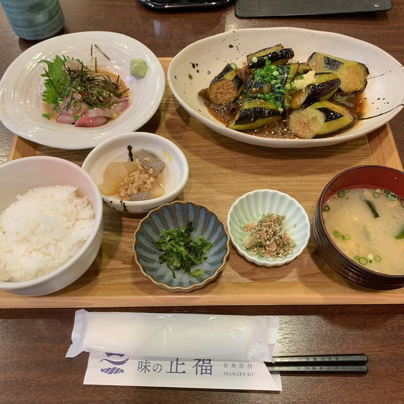 なすみそ定食(味の正福)