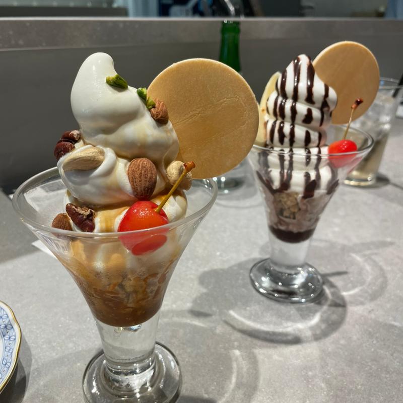 キャラメルとナッツのサンデー(パフェ、酒、珈琲「佐藤」)