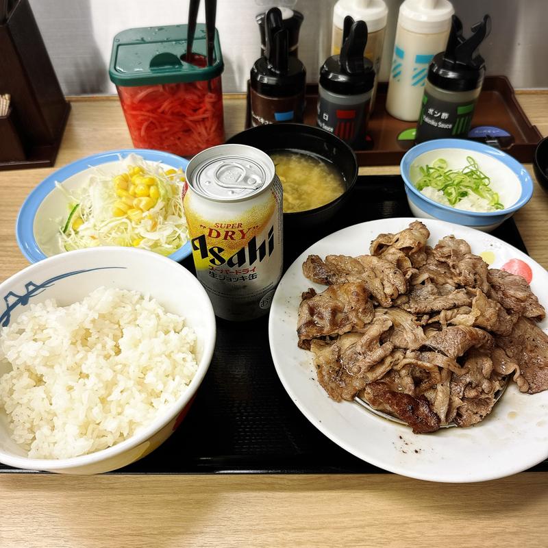 牛焼肉W定食 並盛(松屋 中目黒店 )