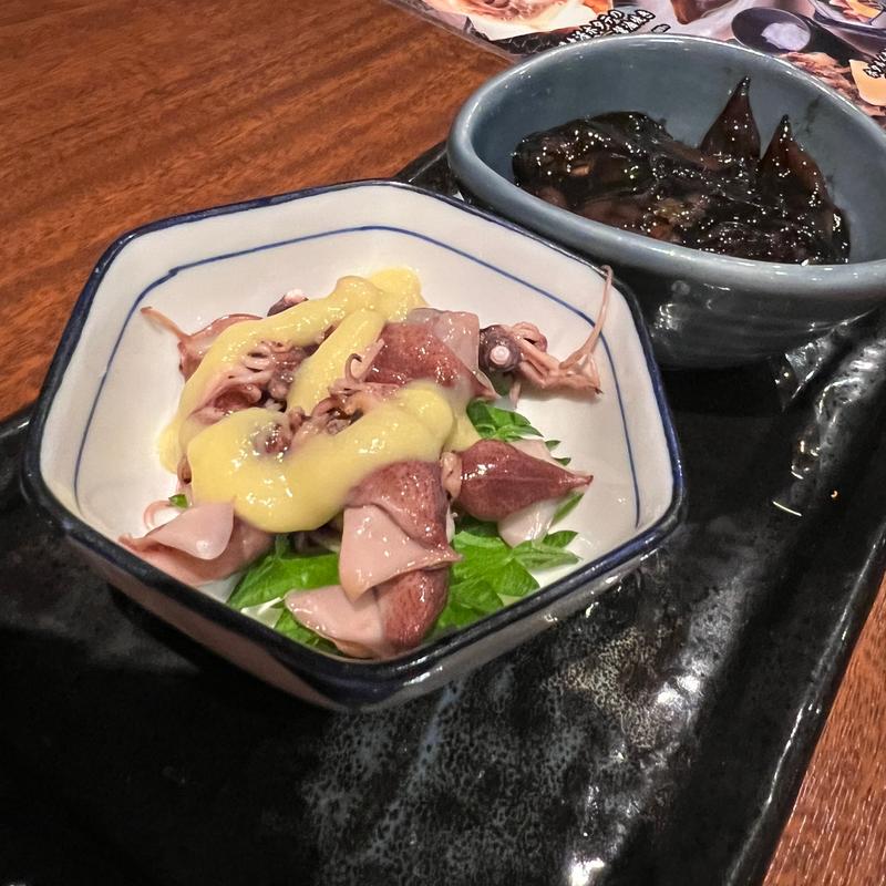 ホタルイカの味比べ(北の味紀行と地酒 北海道 目黒西口店)