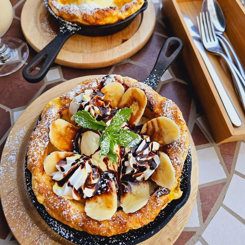 ダッチベイビーパンケーキ チョコバナナ(古民家カフェ Cafe せん)