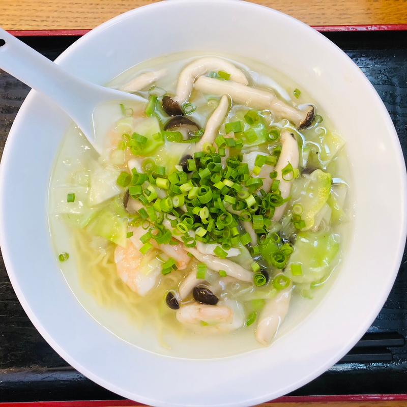 エビと青ザーサイのあんかけ塩ラーメン(家常菜 博朱)