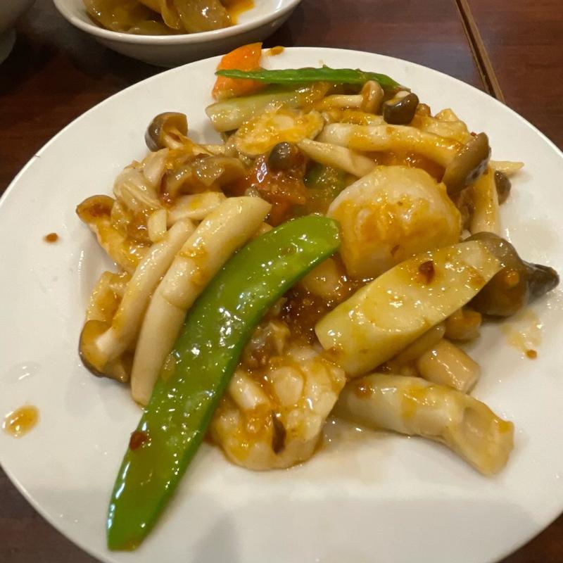 貝柱のXO醬炒め定食(品珍閣)