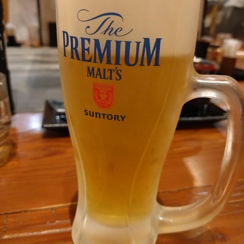 生ビールジョッキ(乱切り蕎麦と天丼 一の井)