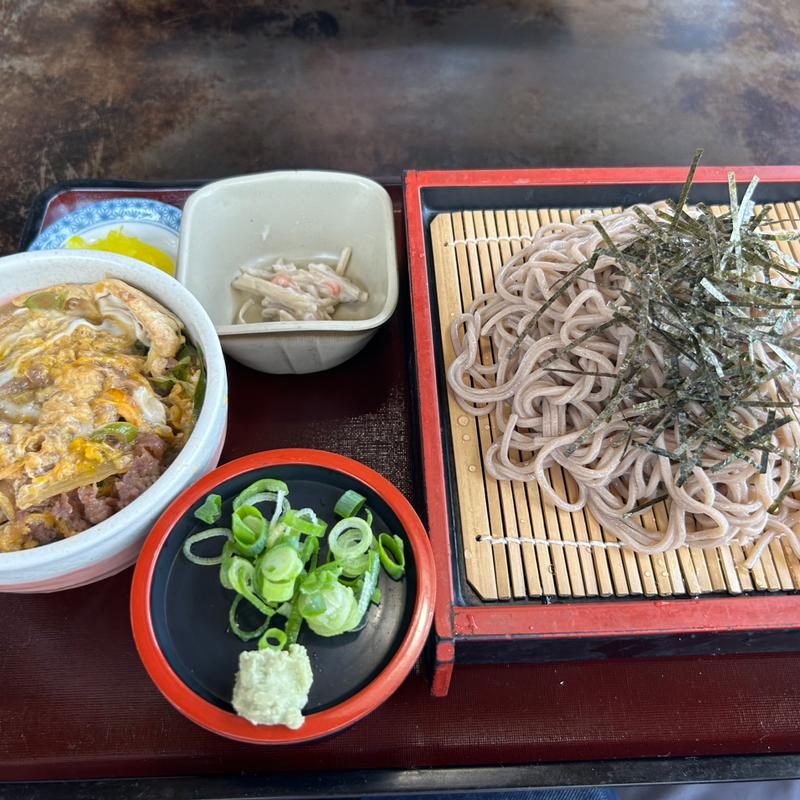 ミニ他人丼+ざるそば(まるはちうどん)