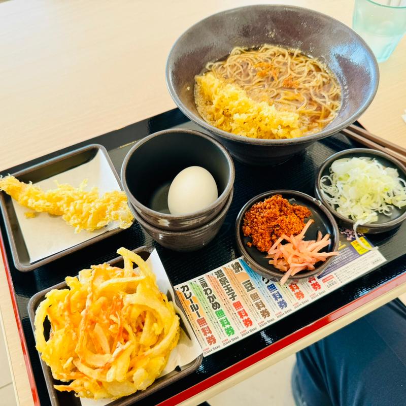 朝そば＋サービス券海老天(ゆで太郎･もつ次郎 羽生店)