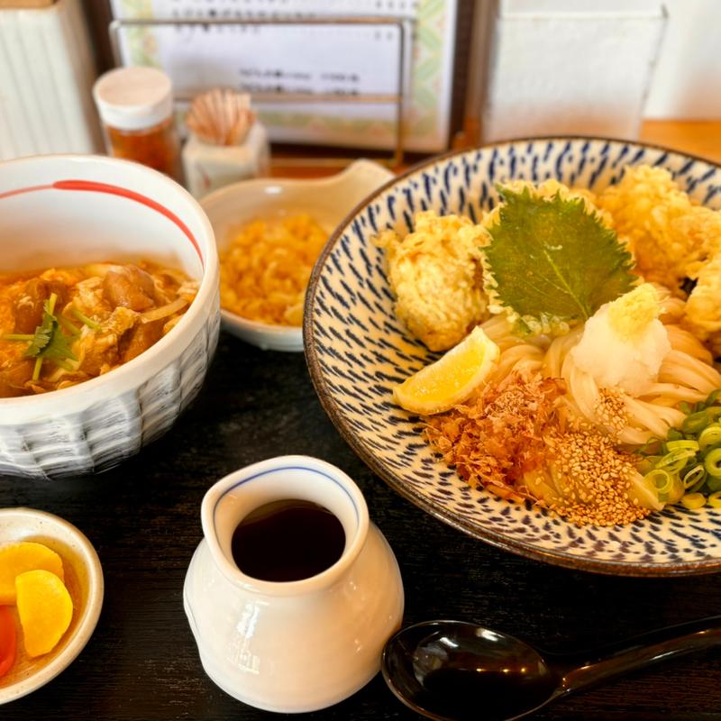 鶏天ぶっかけうどん 親子丼ミニセット(よねだ屋 )