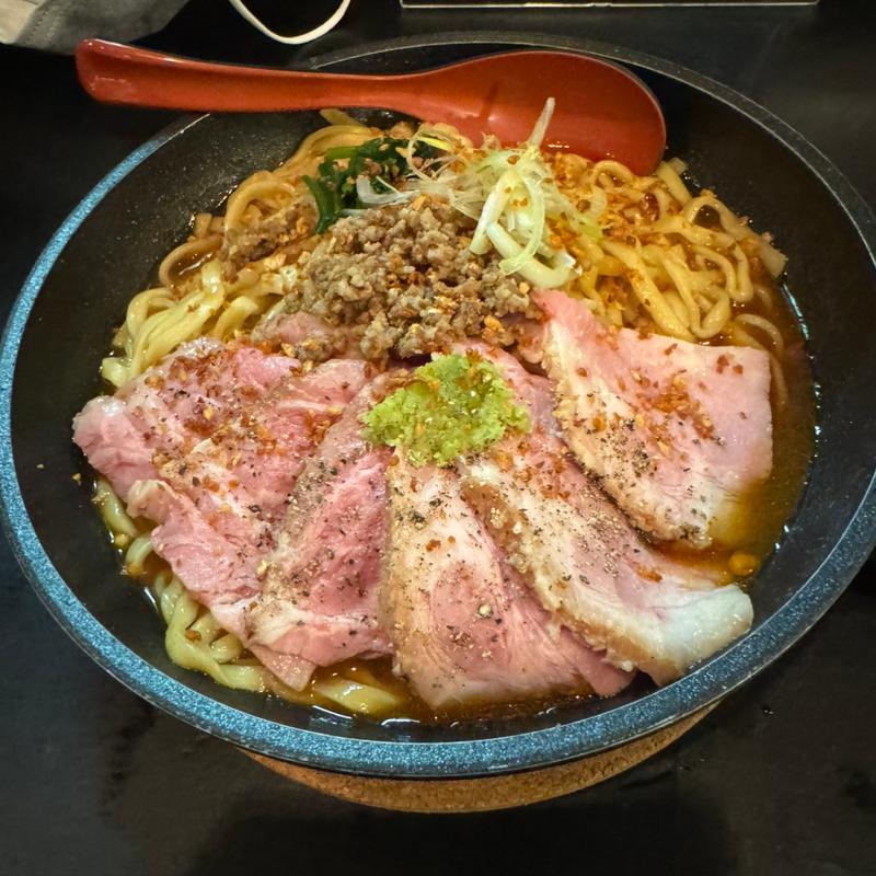 辛いチャーシュー増し牛脂そば(房総式ラーメンJINRIKISEN 人力船)