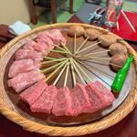 いろり炭火焼 牛鶏コース