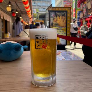 メガ生ビール(新世界串カツいっとく総本店)