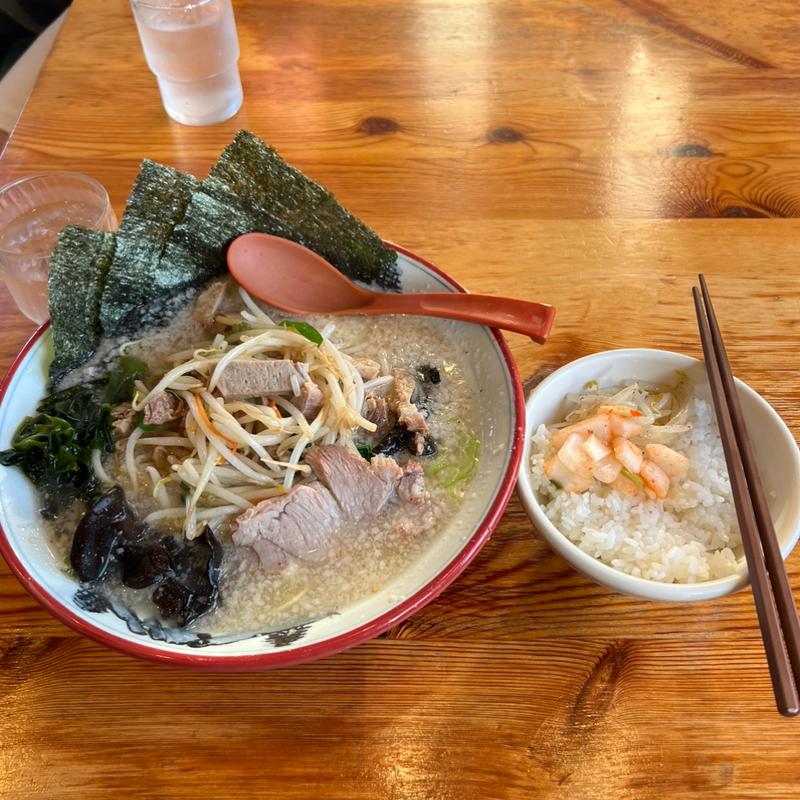 塩ラーメン　野菜　半ライス(椿　ラーメンショップ 木立店 )
