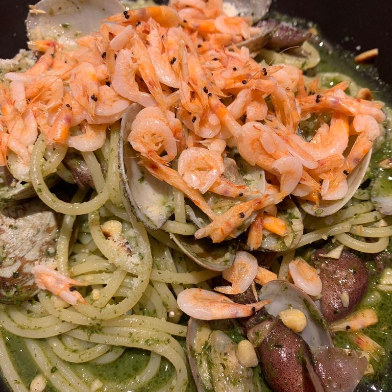 （季節限定）桜海老・あさり・ホタルイカのジェノヴェーゼ(あるでん亭 銀座ファイブ店)