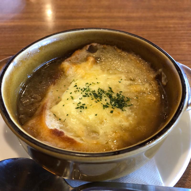 オニオングラタンスープ（ビフテキグリルのチーズフォンデュセット）(トマト＆オニオン 我孫子店)