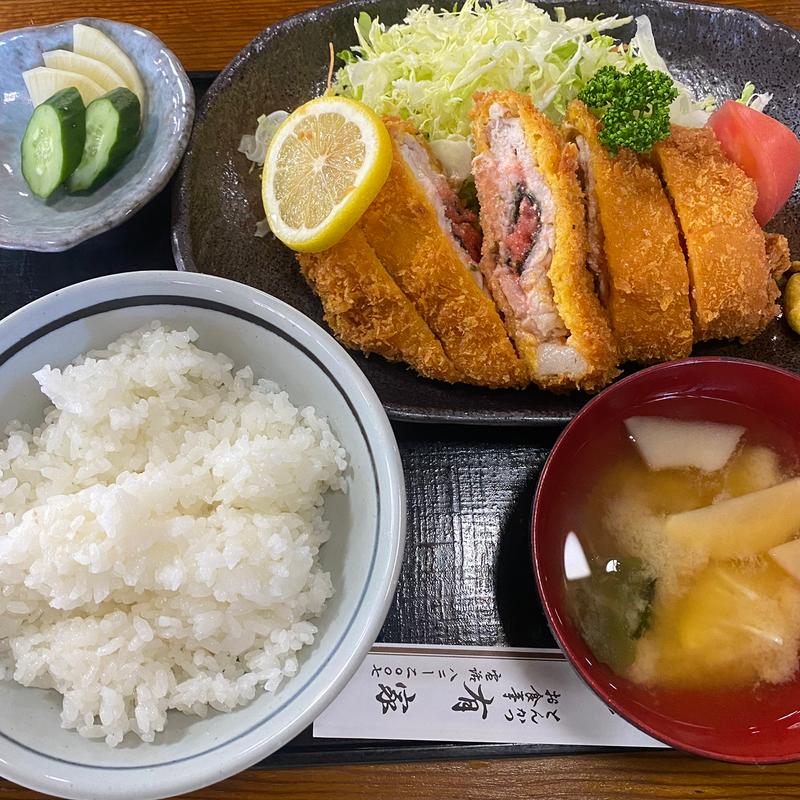 博多とんかつ定食(明太子＆海苔)(とんかつ亭有家 )
