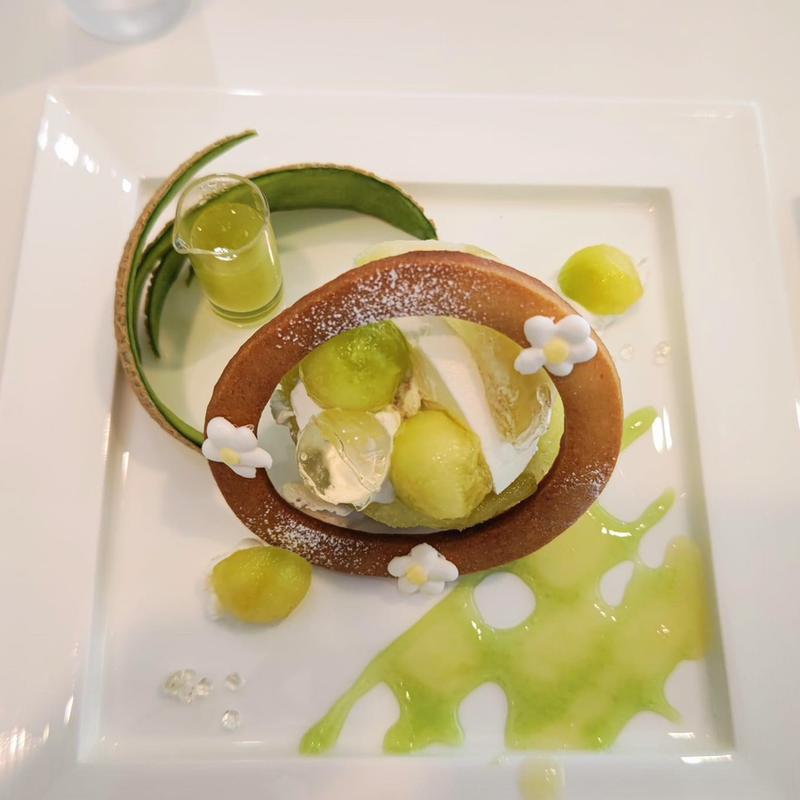 マスクメロンと赤肉メロンのプレートデザート(タカノフルーツパーラー 新宿高島屋店 )