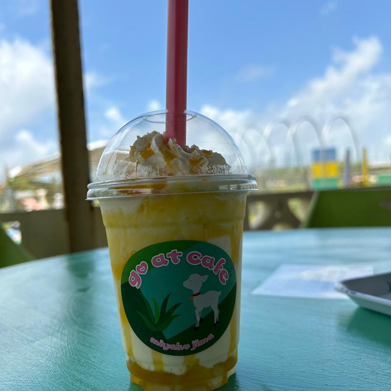 マンゴーヨーグルトフラペ(しろう農園 go at cafe(ヤギふれあい牧場&アロエ農園のヤギカフェ))