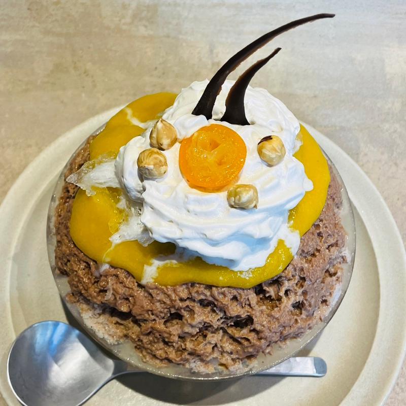 金柑、チョコレート、ヘーゼルナッツ、アールグレイかき氷(上原食堂（かき氷専門店）)